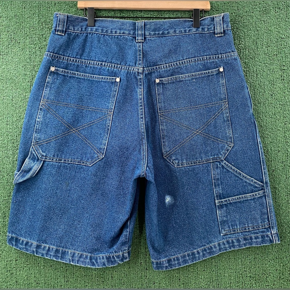 Vintage Y2K Vector Deep Pocket Baggy Carpenter Denim Jean Shorts Jorts Men’s 35